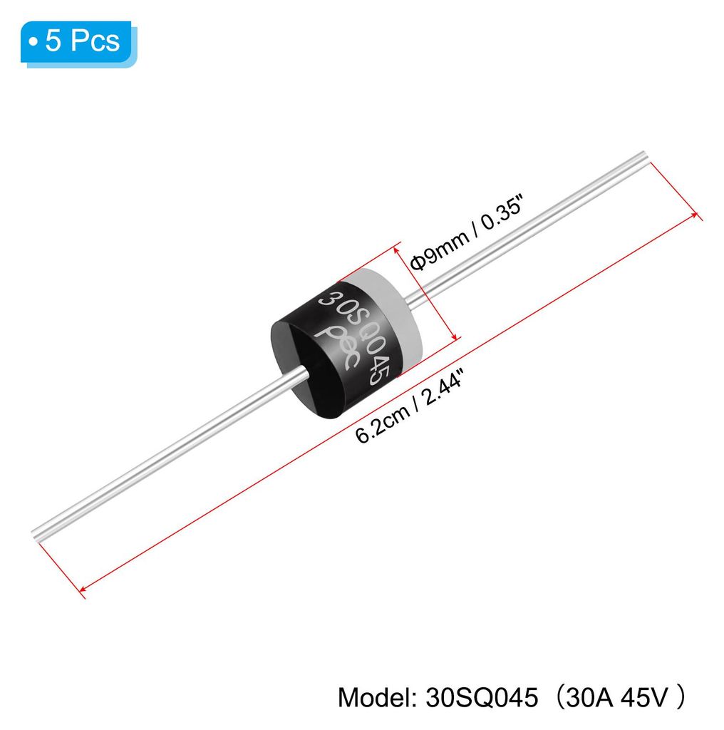5 Stš¹ck 30SQ045 Schottky-Gleichrichterdiode, 30A 45V R-6 Hochstrom-Elektronik-Direktsteck-Gleichrichterdiode fš¹r Spannungsregler, Leistungsma...