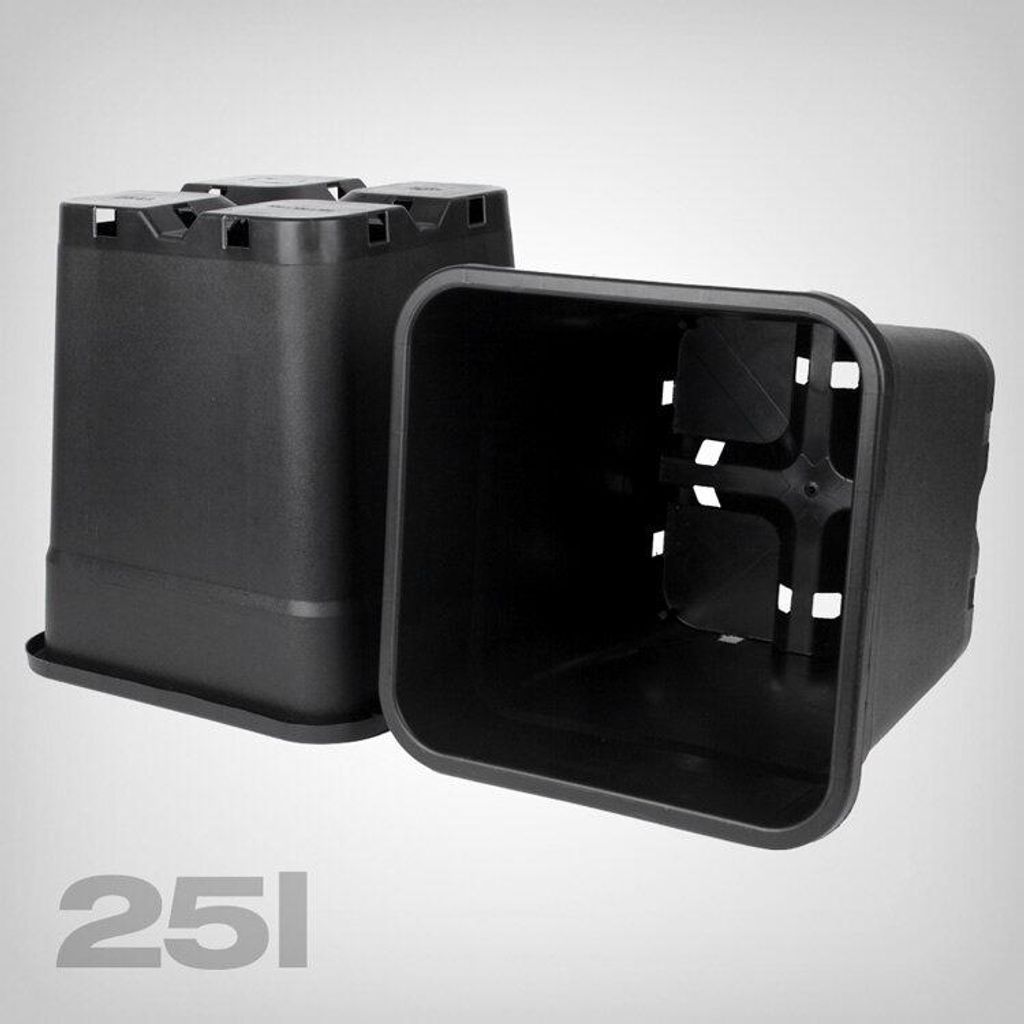 Pflanztopf, quadratisch/schwarz, 25 Liter Produktbild 