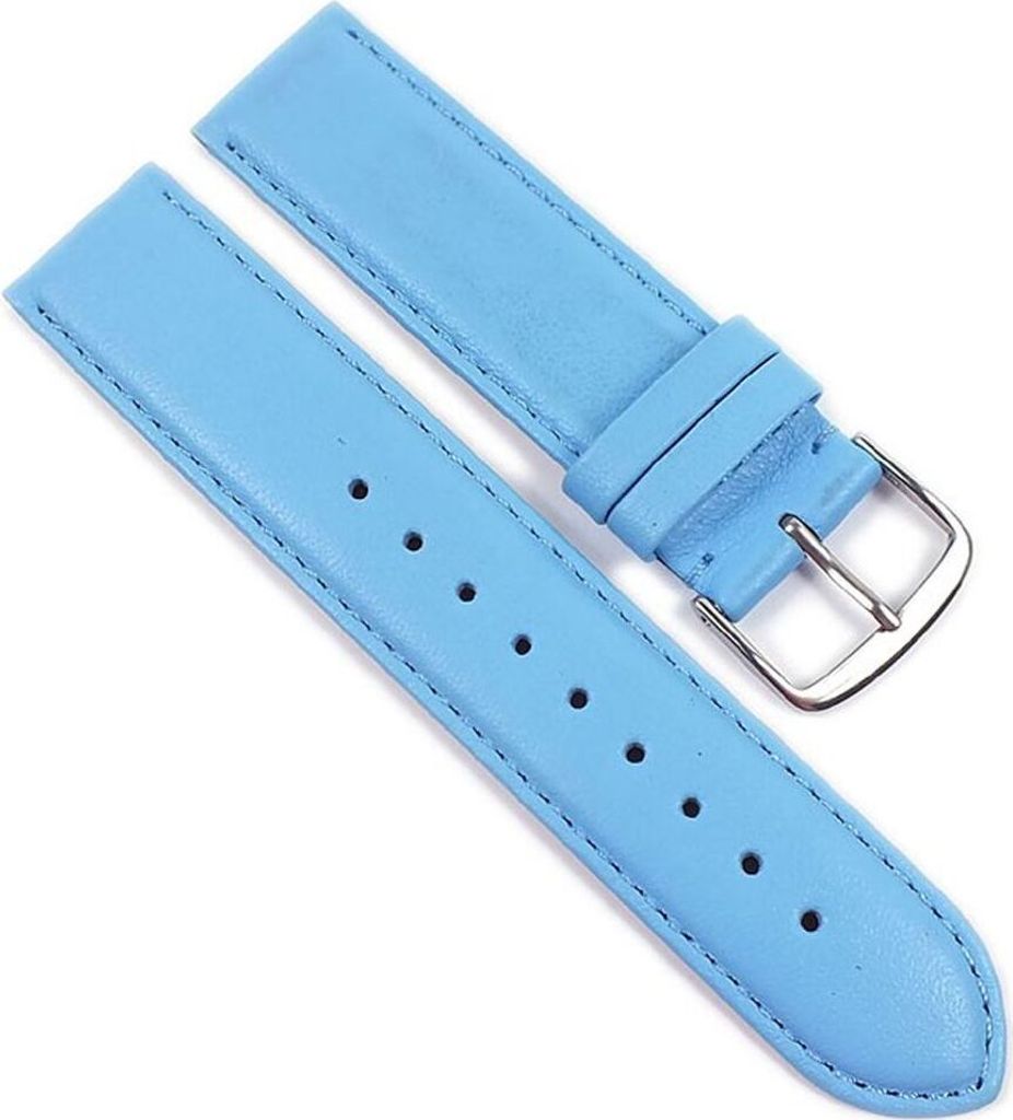 Beach Ersatzband Uhrenarmband Kalbsleder Alaska Blau 21681S, Stegbreite:30mm