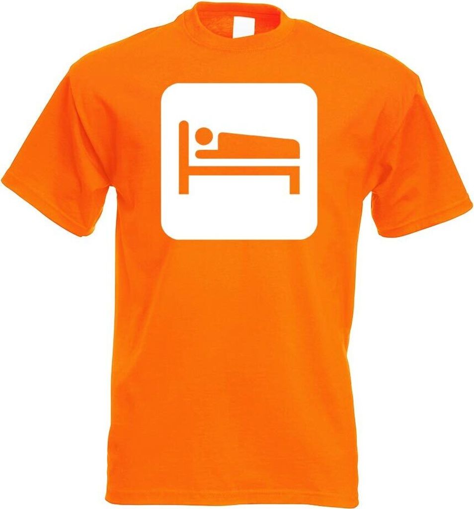 Kiwistar - T-Shirt - orange - Unterkunft Übernachtung Piktogramme Herren Funshirt Bedruckt Design Sprüche Spruch Motive - mit Motiv Bedruckt - Fu...