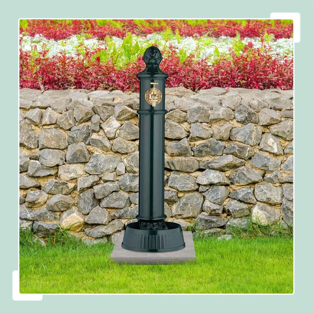 Point d'eau extérieur fontaine de jardin 83 cm avec vasque et bec