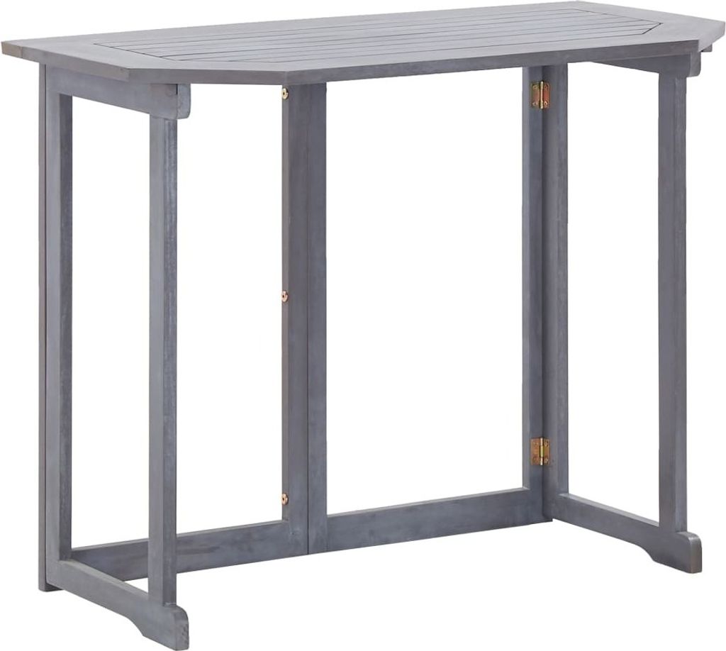 The Living Store Klappbarer Balkontisch 90 x 50 x 74 cm Massivholz Akazie