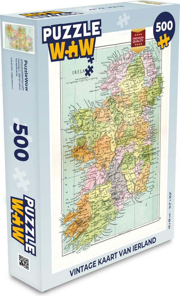 MuchoWow Puzzle 500 Teile Vintage-Karte von Irland - Denken - Spiel - Toy