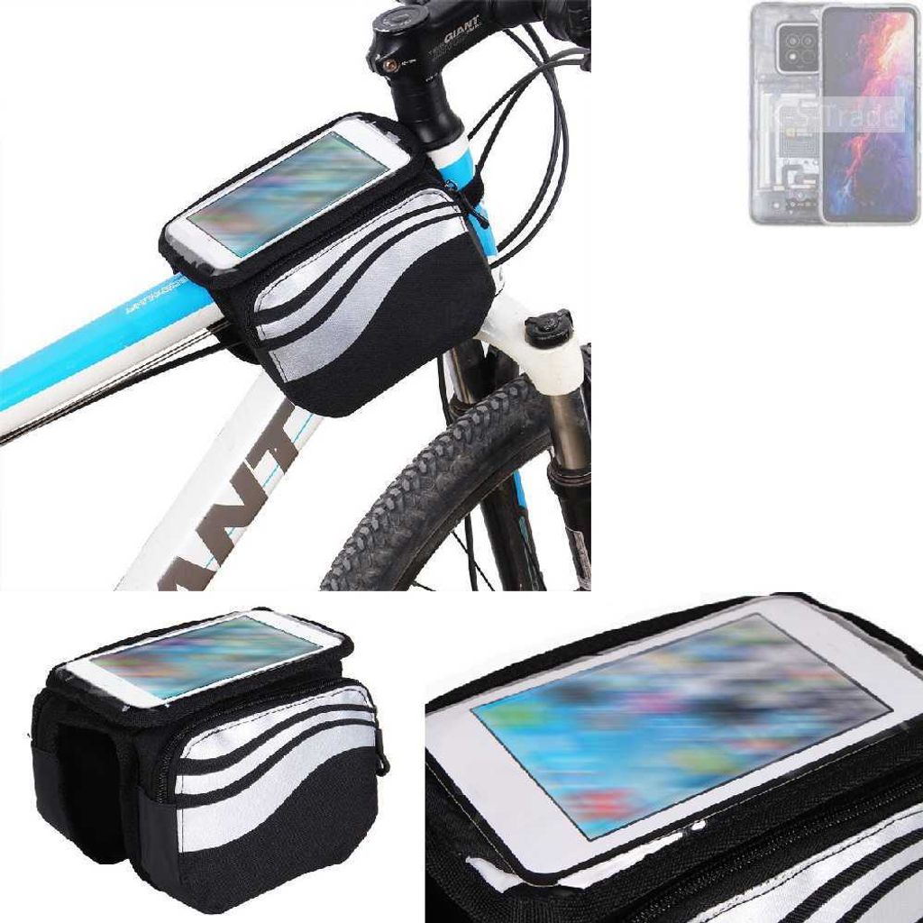 K-S-Trade Rahmentasche Fahrrad-Halterung kompatibel mit AGM X6 Rahmenhalterung Fahrrad Handyhalterung Fahrradtasche Handy Smartphone Halterung Bike
