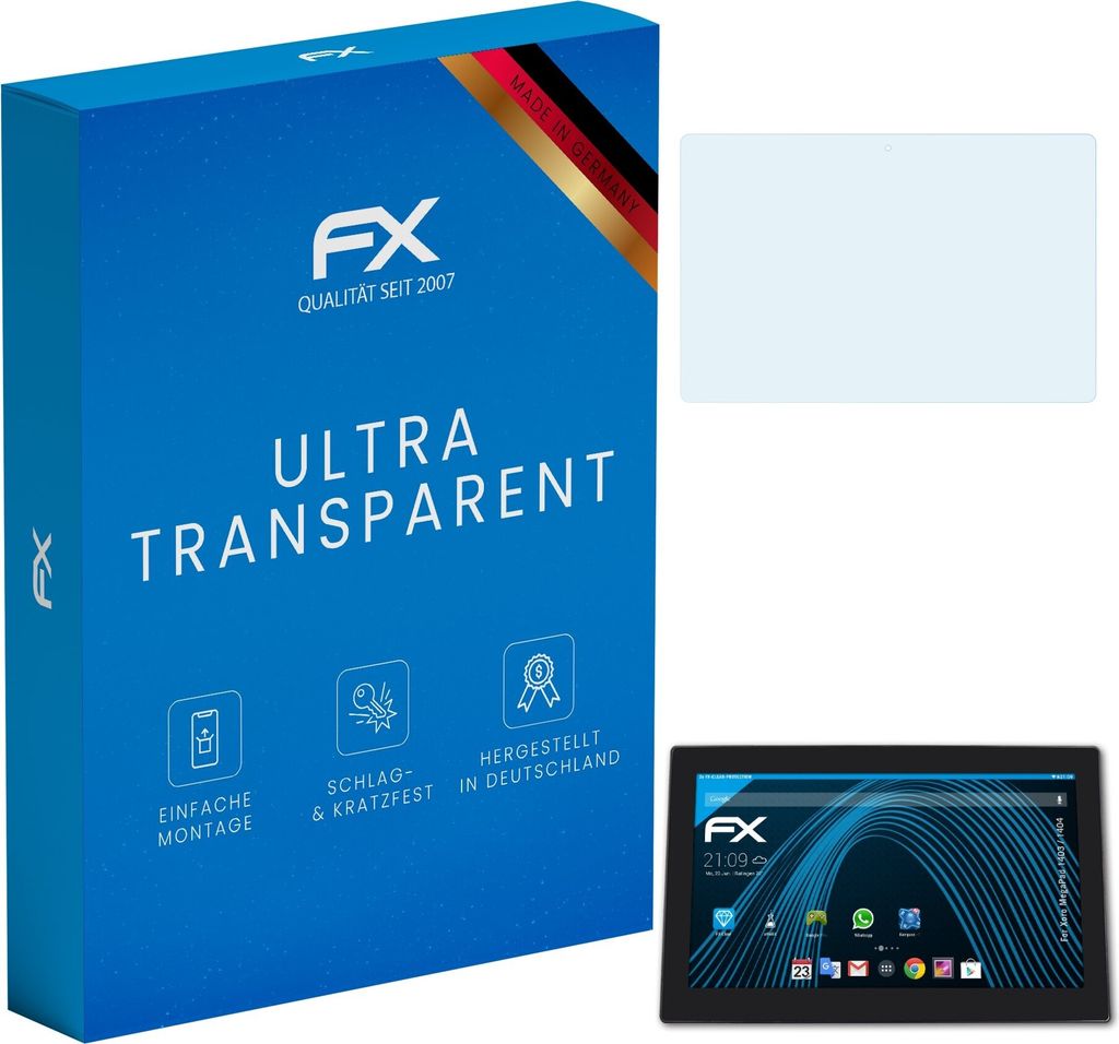 atFoliX FX-Clear 2x Schutzfolie kompatibel mit Xoro MegaPad 1403 / 1404 Displayschutzfolie