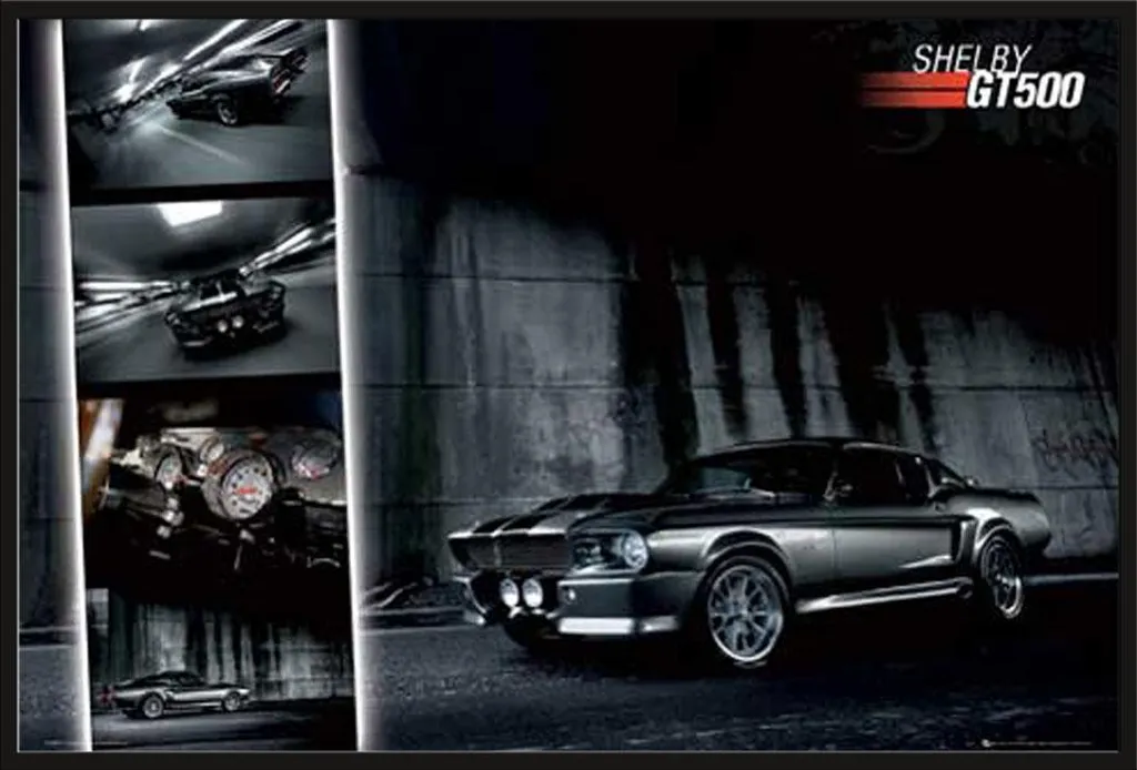 Affiche Easton Shelby GT500 avec Cadre Shinsuke Maxi Noir 61x91,5 cm