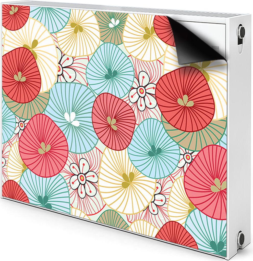Magnet Radiator Magnet Mat Heizkörperverkleidung Heizkörper-Abdeckung Heizung 80x60 cm - Blumenmuster