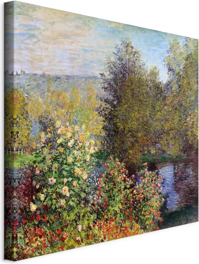 Claude Monet Un Angolo di Giardino a Montgeron - Quadro Canvas 70x70