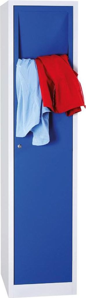 Lüllmann Wäschesammelschrank, 1800 x 415 x 500 mm, lichtgrau/enzianblau