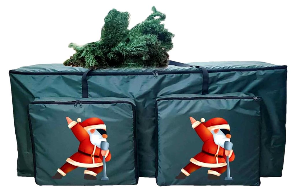 Aufbewahrungstasche für Weihnachtsbaum und Kränze mit 2 Fronttaschen - Organizer für Weihnachtsdekoration | Für Garage, Reisen, Studentenwohnhe...