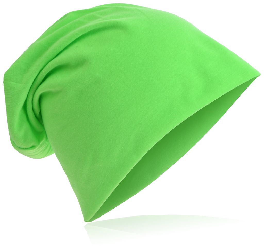 Beanie Muetze Unifarbe Grasgruen Produktbild 