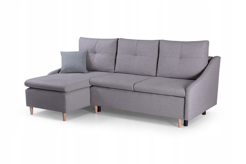 Modernes skandinavisches Ecksofa NORDIC (Hellgrau - Baku 04 + 11)