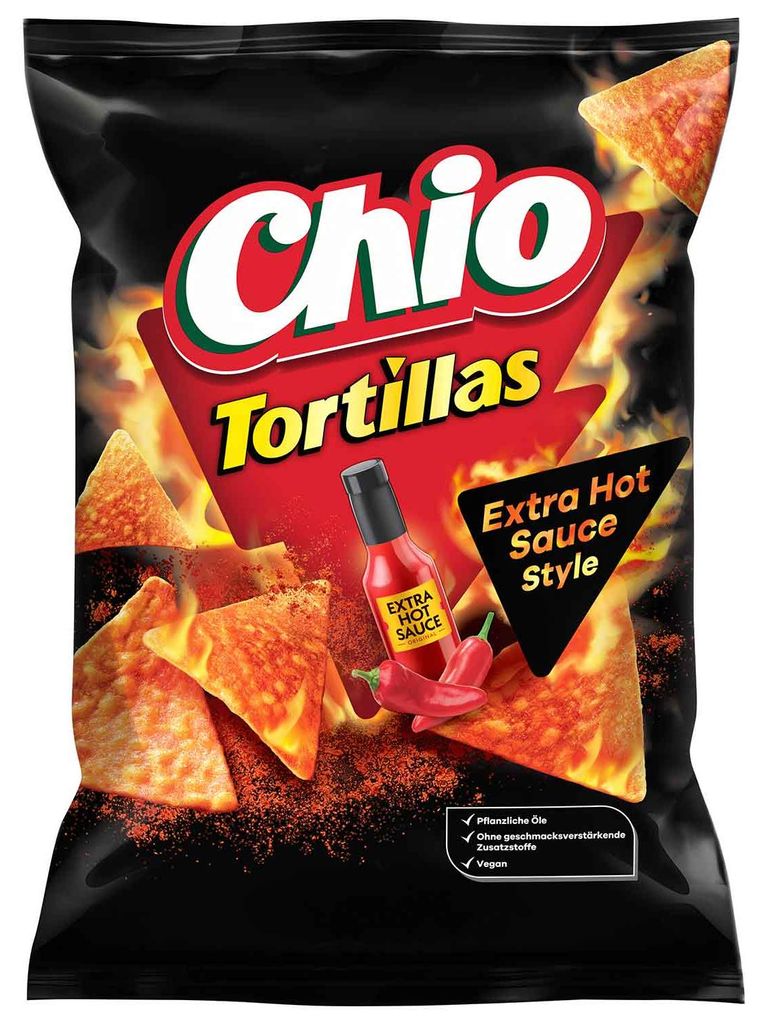 Chio Tortillas Extra Hot Sauce Style 110g Produktbild 
