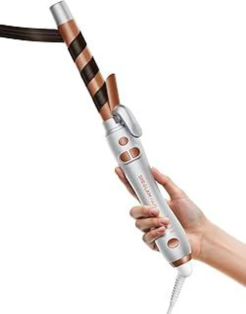 SHEGLAM Arricciacapelli rotante, bigodini automatici da 25 mm per capelli lunghi, onde da spiaggia senza sforzo con rullo autorotante fino a 220 °C, tasto Home e doppia tensione