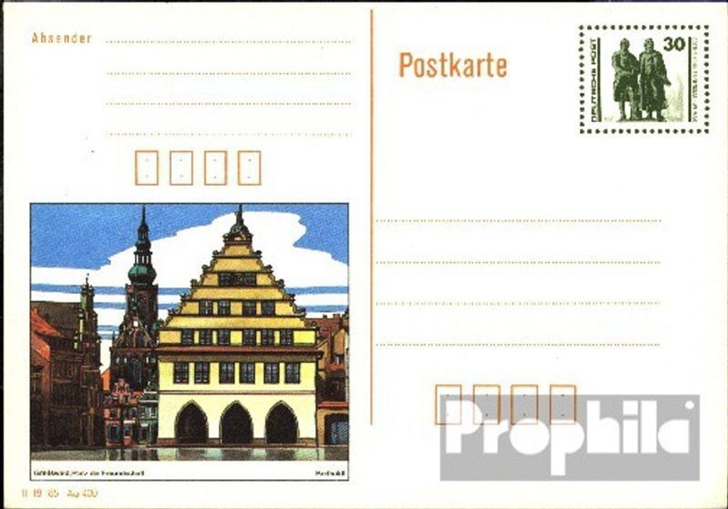 Belege Ganzsachen DDR 1990 P109/01 Amtliche Postkarte un Bauw./Denkmäler