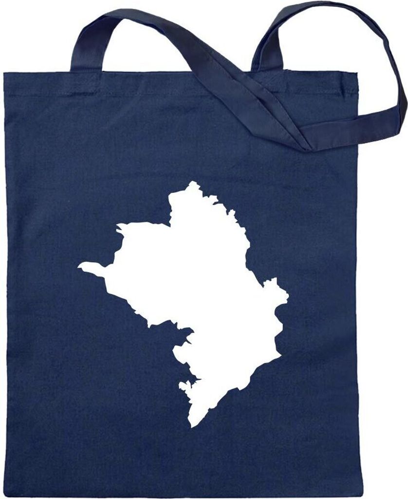Kiwistar - Baumwolltasche - dunkelblau - Bergkarabach Umriss Kontur - Tragetasche Stoffbeutel Umhängetasche Langer Henkel