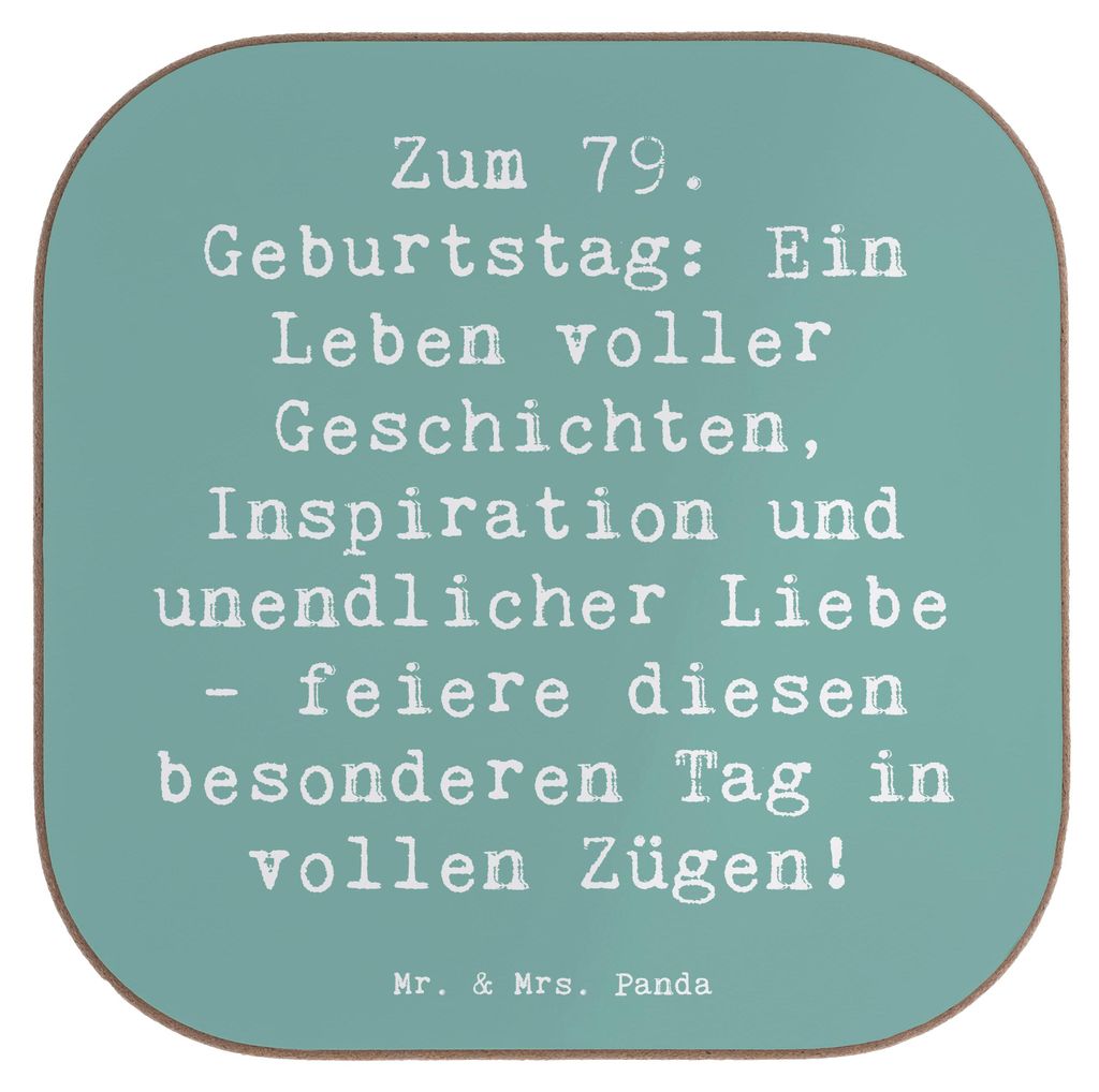 Mr. & Mrs. Panda Getränkeuntersetzer Spruch 79. Geburtstag Produktbild 
