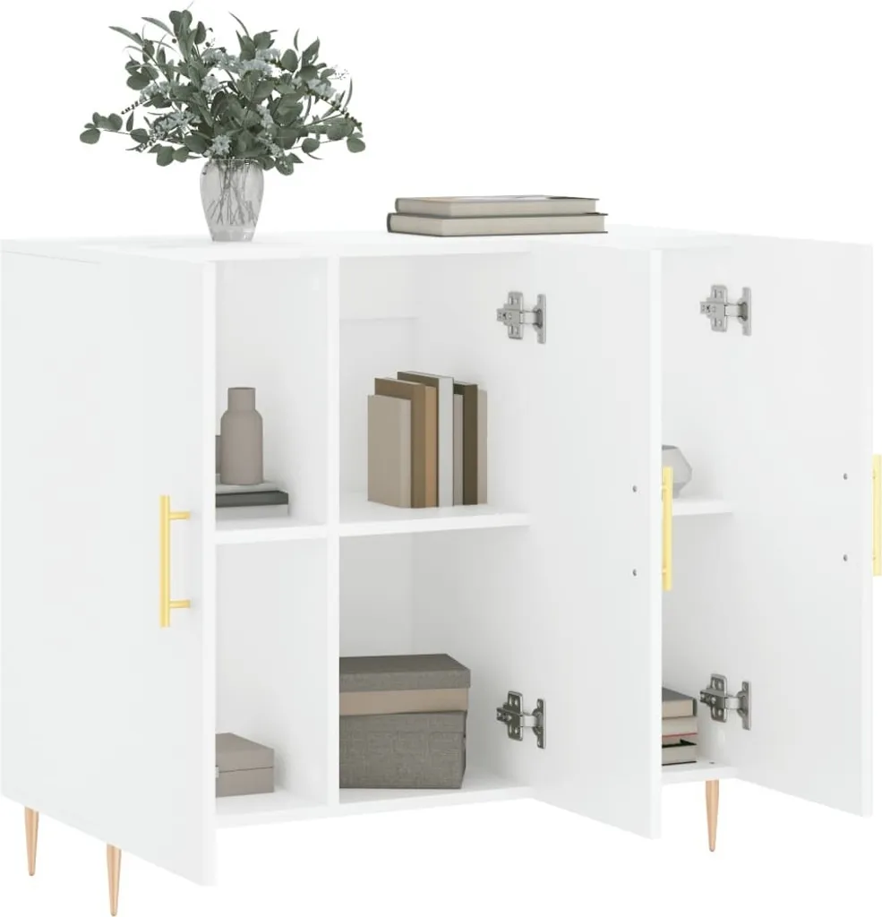 vidaXL Credenza bianca 90x34x80 cm materiale a base di legno - 4