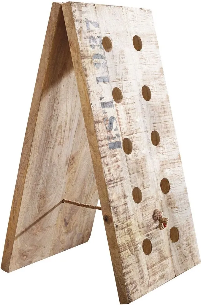 Petit casier à vin design industriel en bois de manguier naturel