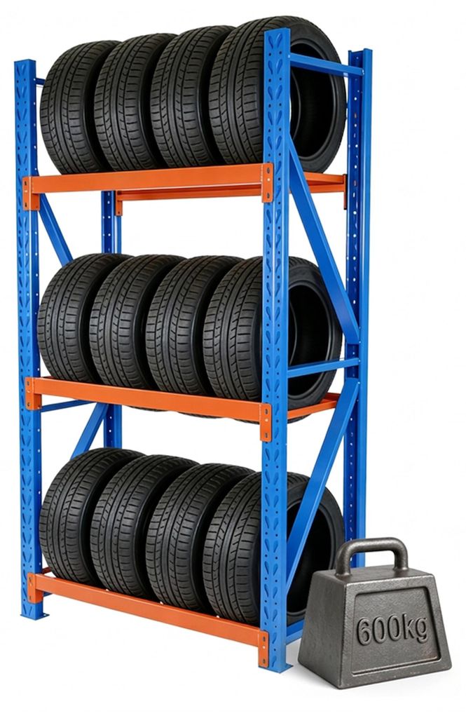 Scaffale per pneumatici Relaxdays per 12 pneumatici, A x L Immagine del prodotto 