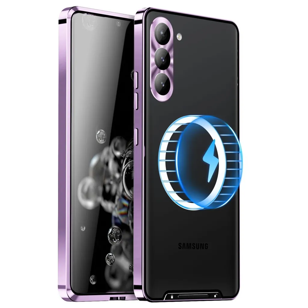 Per Samsung Galaxy S24 Custodia magnetica Magsafe Metal Design protettiva Purple