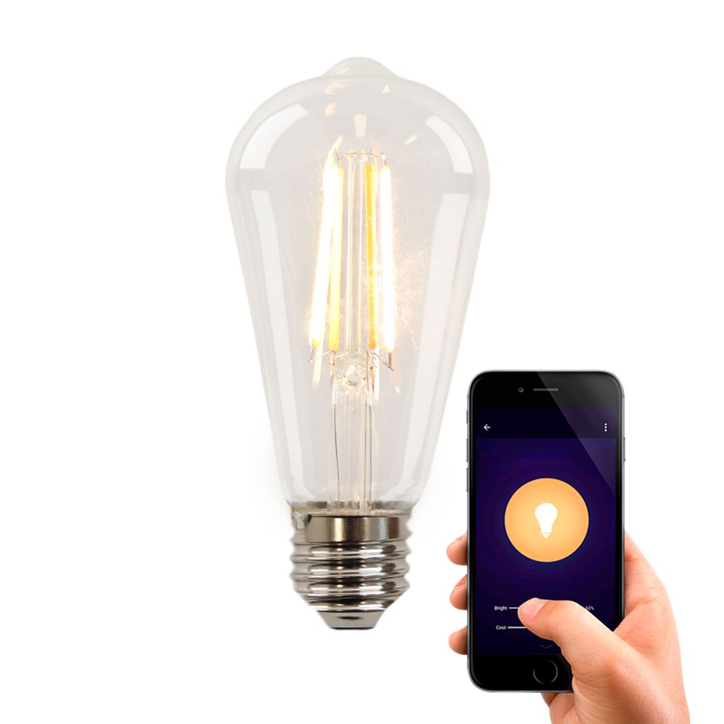 Olucia - DECO - E27 Smart-LED-Lampe - 5W - Dim to warm - Transparent