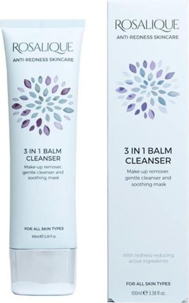 Rosalique 3 in 1 Balm Cleanser for Sensitive Redness-Prone Skin Gentle Makeup Remover Luxurious Cleanser & Soothing Mask