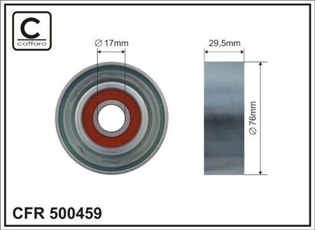 CAFFARO 500459 Umlenkrolle Keilrippenriemen 76mm für HONDA LEGEND IV (KB)