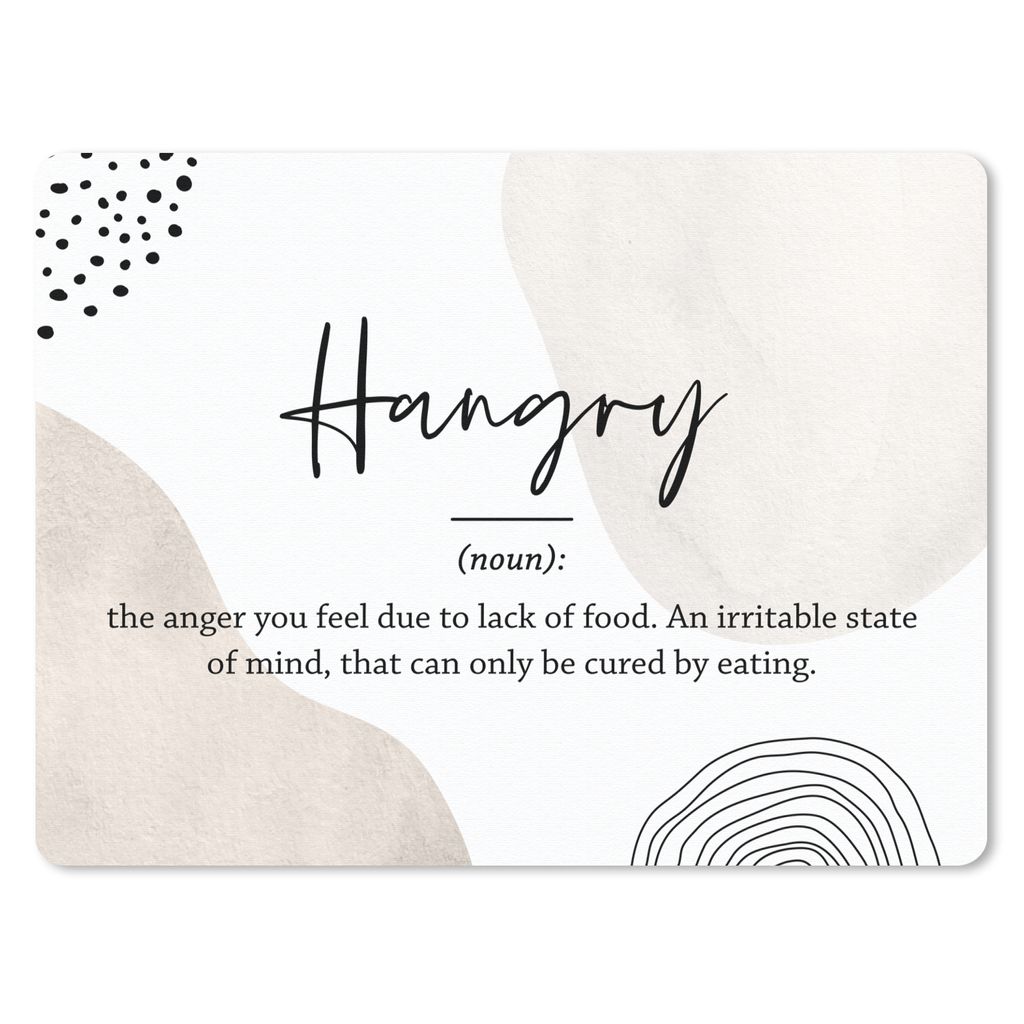 MuchoWow Mauspad Mousepad Sprichwörter - Hungrig - Zitate - Wörterbuch - Hungrig Definition 23x19 cm - Mousepads - Maus Mat - Pad - Mausunterla...