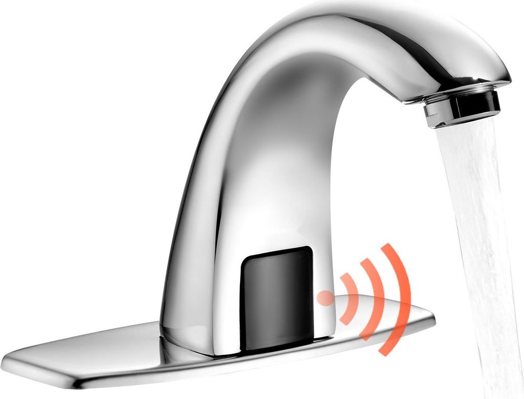 Sensor-Wasserhahn - Automatische Waschtischarmatur - Infrarot-Sensor - Berührungslos - Batteriebetrieben - Einstellbare Temperatur - Wassersparend...