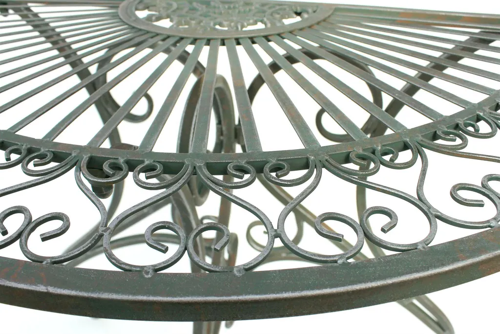 Table de jardin demi-ronde console de couloir gain de place 90 cm - 6