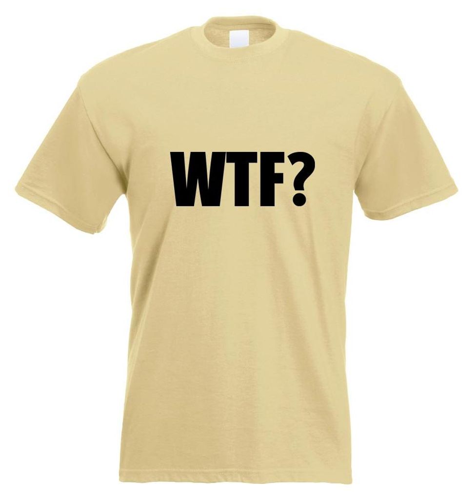 Kiwistar - T-Shirt - Khaki - WTF? Schriftzug Motiv Bedruckt Funshirt Design Print - mit Motiv Bedruckt - Funshirt Design - Sport - Freizeit - Herre...