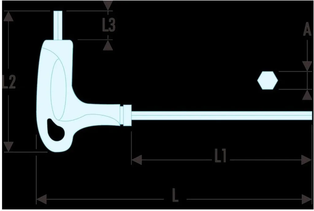 Clé 6 pans 2,5mm Facom SLS à poignée ergonomique pour accès difficiles