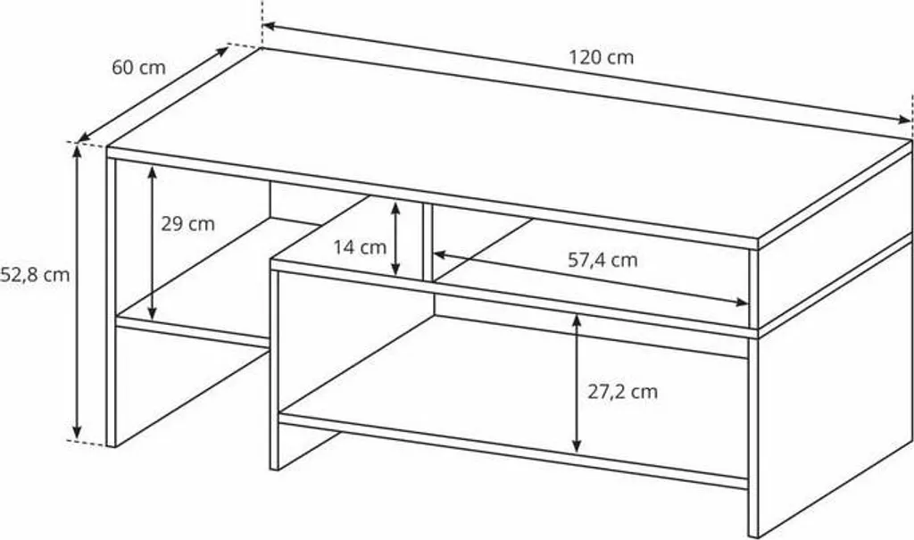 Table basse EUFALA bicolore en chêne et blanc au design scandinave chic