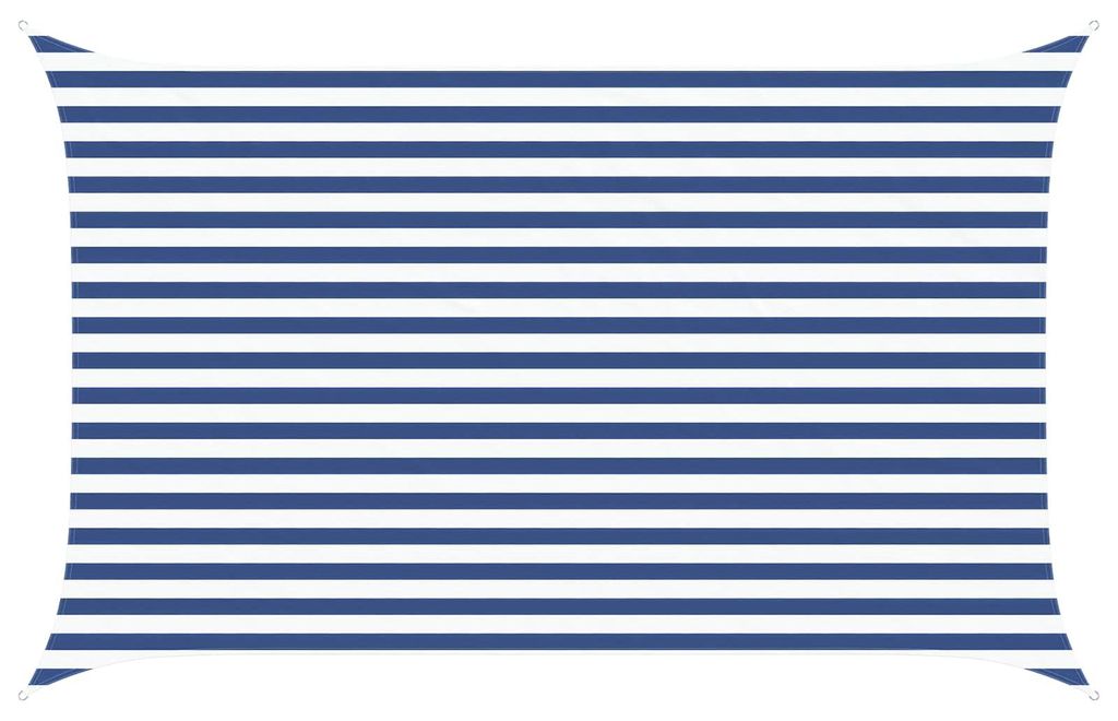 vidaXL Sonnensegel Blau und Weiß 4 x 2,5 m 100 % Polyester Oxford