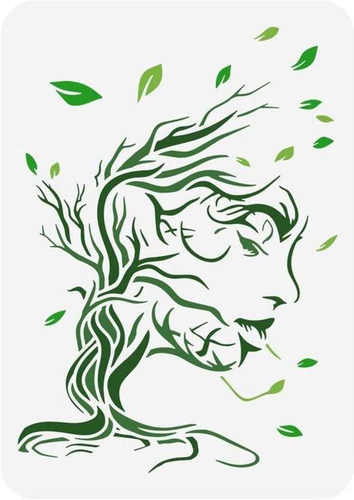 Pochoir peinture visage de femme pour réussir vos dessins sur bois A4