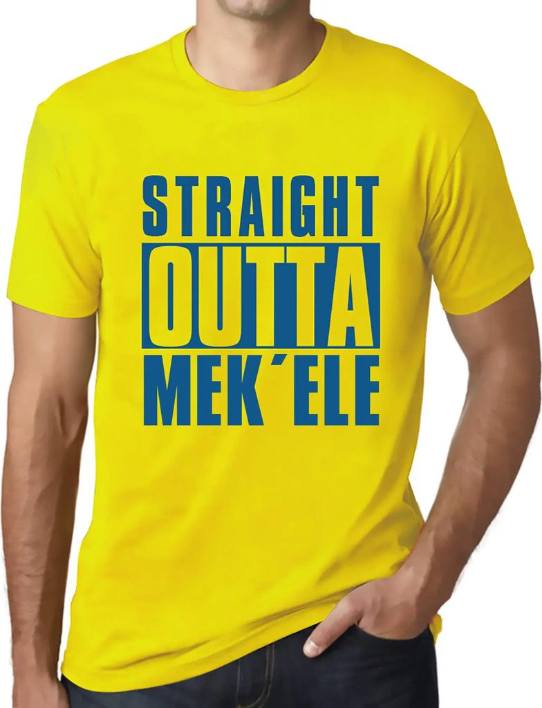 Herren Grafik T-Shirt Direkt aus dem Mek'ele – Straight Outta Mek'ele – Öko-Verantwortlich Vintage Jahrgang Kurzarm Lustige Druck Geburtstag G...