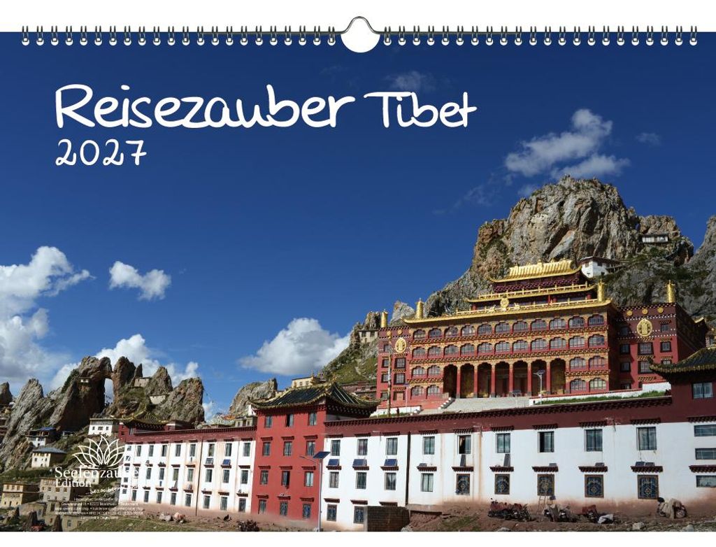 Reisezauber Tibet DIN A3 Kalender für 2027 Tibet Lama Budha Reise Free Urlaub - Seelenzauber