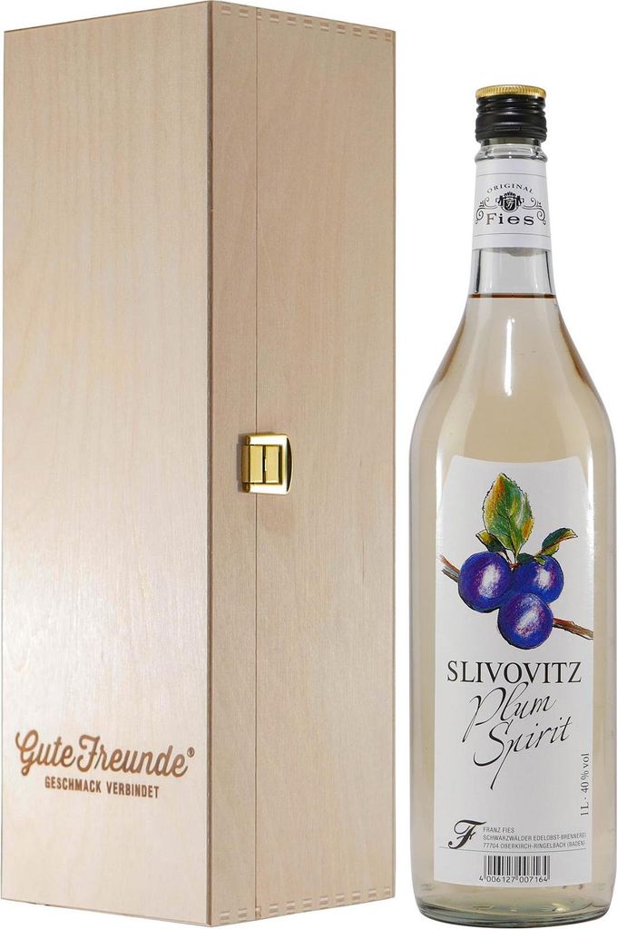 Fies Slivovitz Plum Spirit mit Geschenk-Holzkiste