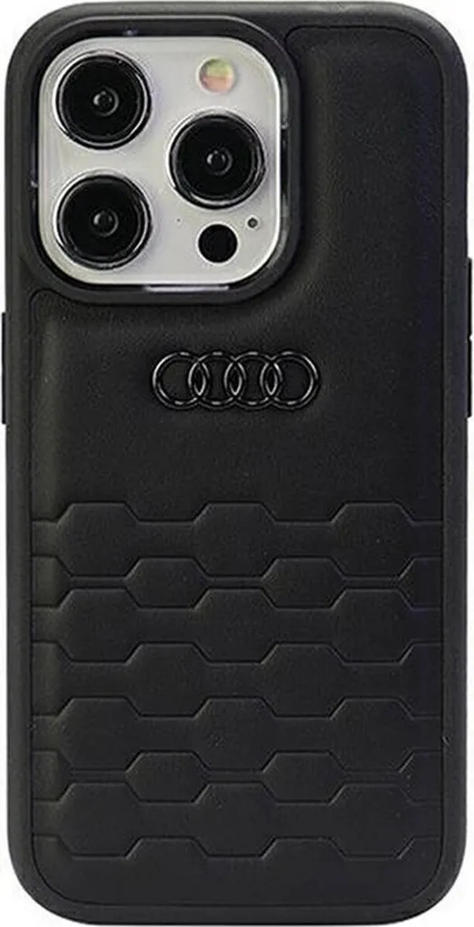 Custodia Audi GT iPhone 15 Pro Max 6.7: Pelle Sintetica e TPU Nero