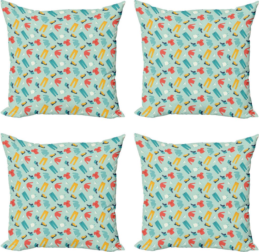 ABAKUHAUS Herren Kissenbezug Set (4 Stück), Contemporary Fashion Schuh, Moderner Doppelseitiger Digitaldruck, 45 cm x 45 cm, Mehrfarbig