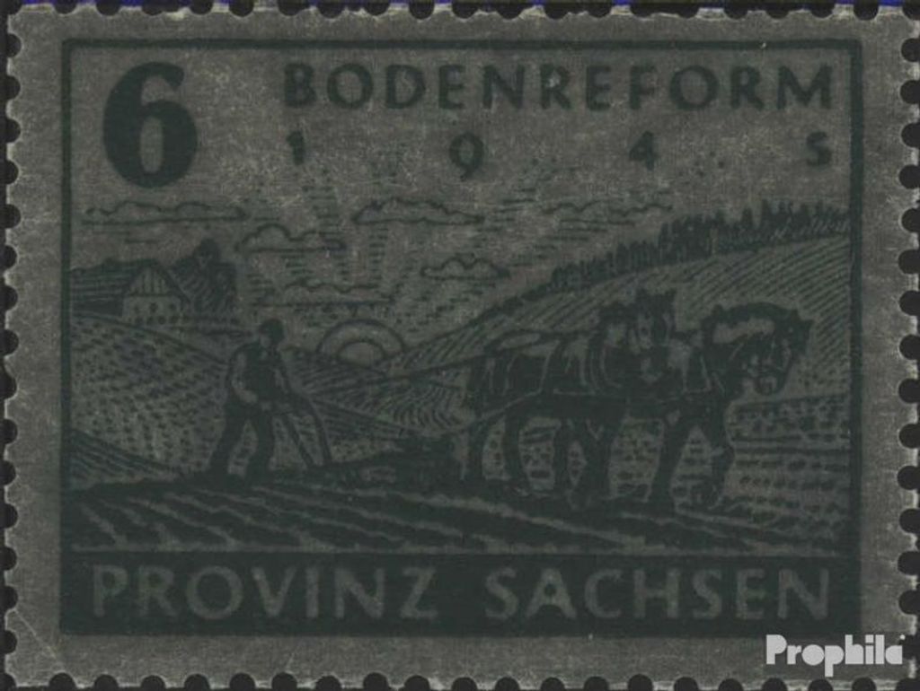 Briefmarken Sowjetische Zone (All.Bes.) 1946 Mi 90Y kopfstehendes Wasserzeichen postfrisch Bodenreform