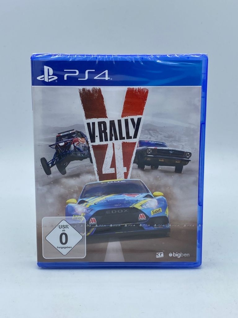 A video game case for V-Rally 4 on PS4, shown from the front.
