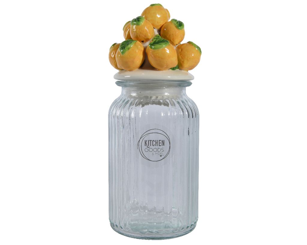 Decoris voorraadpot citroen h27cm glas aardewerk