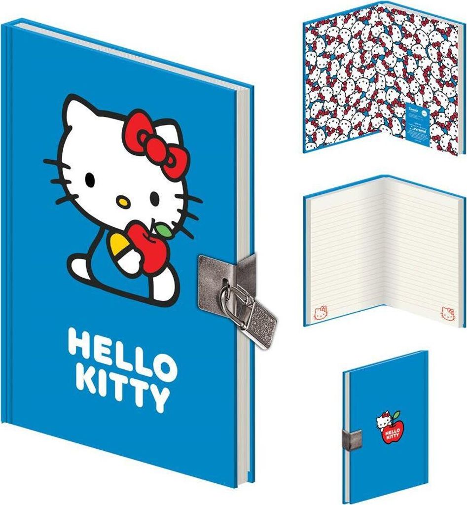 Hello Kitty & Friends - Abschließbares Notizbuch "Favourite Apple", A5 PM11785 (Einheitsgröße) (Blau/Weiß)