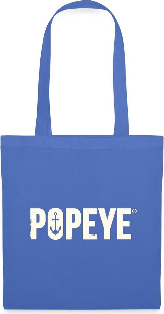 Spreadshirt Popeye Weißes Logo Stoffbeutel, One size, Hellblau