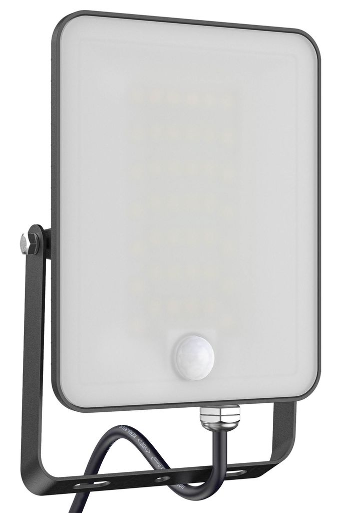 LED Flutlicht Strahler 2400Lm 4000K 30W 230V Außenbeleuchter mit Bewegungsmelder
