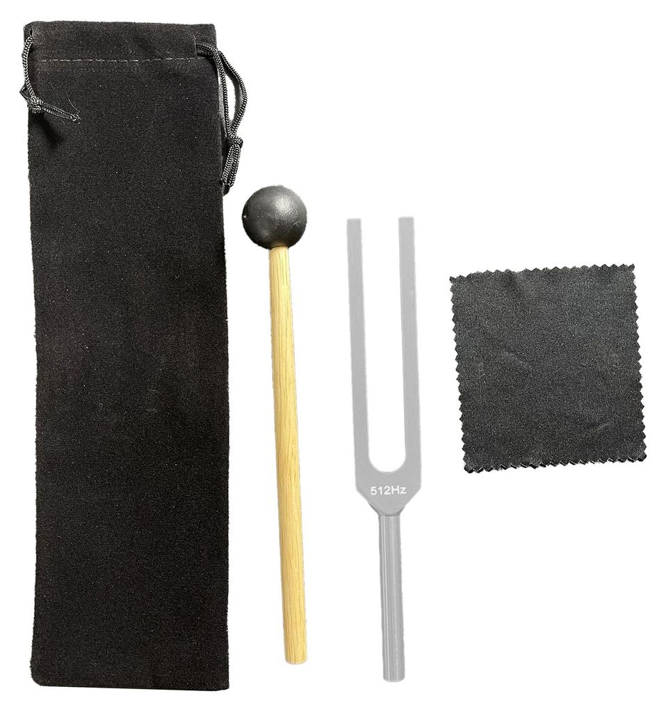 Stimmgabel aus Aluminium mit Holzhammerschlüssel (128/256/512 Hz) – Heilinstrument für Yoga, Meditation und Entspannung