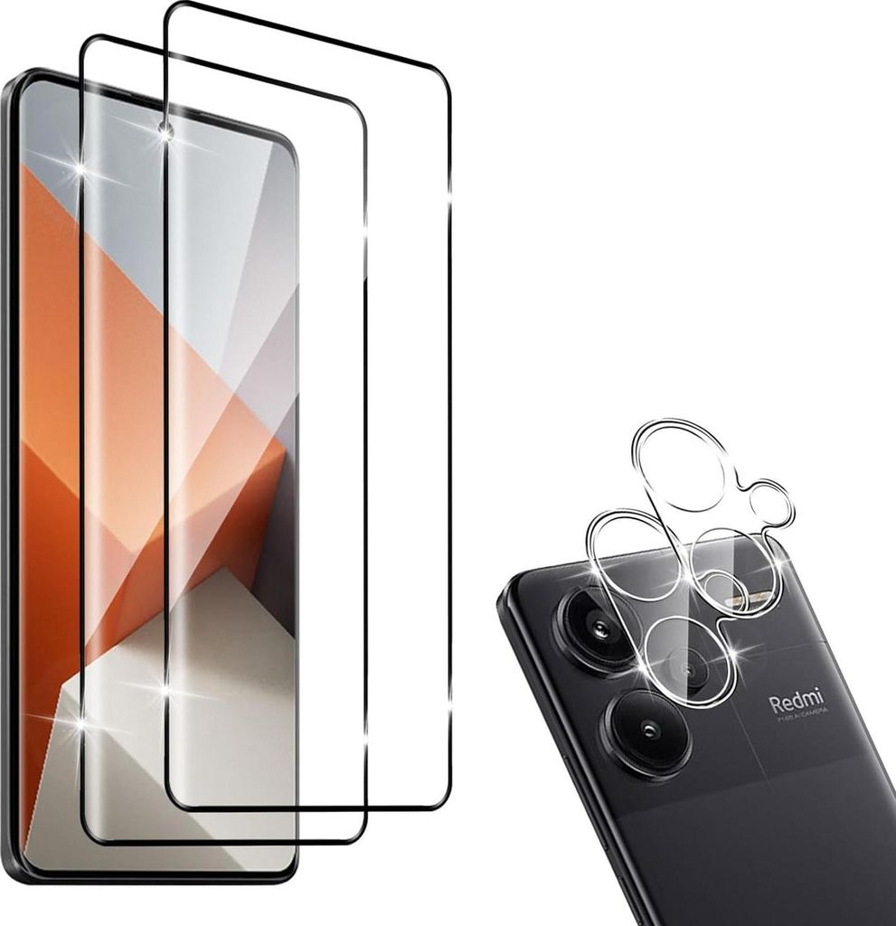 Panzerglas für Xiaomi Redmi Note 13 Pro+ 5G Schutzfolie 2x Kamera Schutzglas Folie 2x Panzerfolie