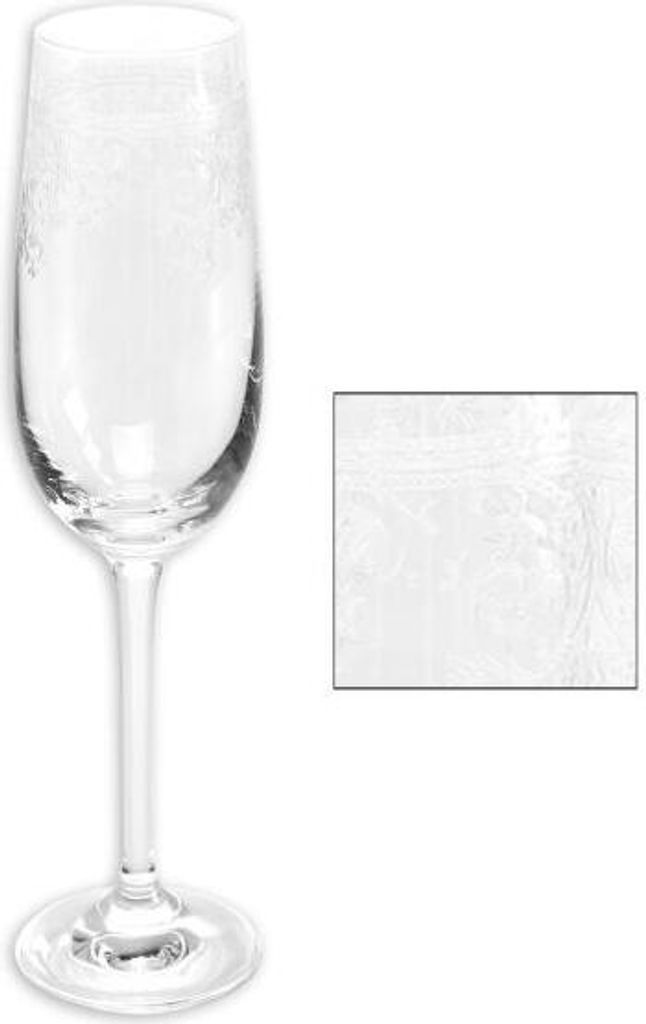 Sektglas, Champagnerglas LUCCA mit Pantographie Dekor 180ml graviert Paul Nagel